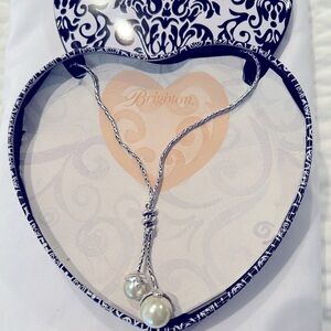 NWT- Brighton Necklace. A classic Beautiful Lariat Double Pearl Necklace.